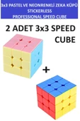 ZETCONCEPT 2 Adet 3x3  Zeka Sabır Küpü Neon Ve Pastel Renkli Profesyonel Speed Cube - 1