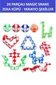 ZETCONCEPT 24 PARÇALI YARATICI MAGIC SNAKE CUBE  -SİHİRLİ YILAN ZEKA SABIR KÜPÜ - RENK: YEŞİL - 4