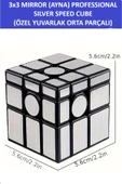 ZETCONCEPT 3X3 SILVER MIRROR YUVARLAK PARÇALI AYNA KÜP -Zeka Küpü - Profesyonel Speed Cube - Sabır Küpü - - 1