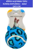 ZETCONCEPT KUMAŞ KAPLAMALI KÖPEK ALIŞTIRMA TOPU (6 CM ÇAP) DAYANIKLI - TENİS TOPU SERTLİĞİNDE - 1