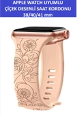 ZETCONCEPT Apple Watch 4 5 6 7 8 9 10 Se 38 40 41mm AyÇiçeği Desenli Kordon Kayış Kaliteli Silikon Bileklik - 1