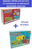 ZETCONCEPT İNGİLİZCE EĞİTİM SETİ ZIT KAVRAMLAR VE MESLEKLER 2Lİ SET TOPLAM 80 PARÇA - 1