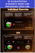ZETCONCEPT Qy Aı Bluetooth Smart Cube 3x3 Mıknatıslı Manyetik Yapay Zekalı Zeka Küpü - Profesyonel Speed Cube - 5