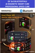 ZETCONCEPT Qy Aı Bluetooth Smart Cube 3x3 Mıknatıslı Manyetik Yapay Zekalı Zeka Küpü - Profesyonel Speed Cube - 3