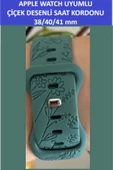 ZETCONCEPT Apple Watch 4 5 6 7 8 9 10 Se 38 40 41mm Çiçek Kelebek Desenli Kordon Kayış Silikon Bileklik - 3