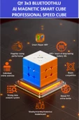 ZETCONCEPT Qy Aı Bluetooth Smart Cube 3x3 Mıknatıslı Manyetik Yapay Zekalı Zeka Küpü - Profesyonel Speed Cube - 4