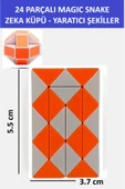 ZETCONCEPT 24 PARÇALI YARATICI MAGIC SNAKE CUBE  -SİHİRLİ YILAN ZEKA SABIR KÜPÜ - RENK: TURUNCU - 1