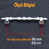 Nilay Beyaz Metal Kulp 96 mm -9.6 cm Mobilya Çekmece Mutfak Dolabı Dolap Kulpları Kulbu Kulpu Beyaz thumbnail 4