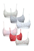 Pedli Ip Askılı Yarım Atlet Desenli Büstiyer 6 Lı Set 1 - 1