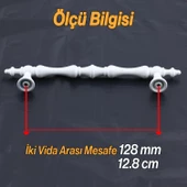 Nilay Beyaz Metal Kulp 128 mm -12.8 cm Mobilya Çekmece Mutfak Dolabı Dolap Kulpları Kulbu Kulpu - 4