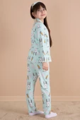 Yeşil Tavşan Baskılı Kız Çocuk Pijama Takımı 20124 - 7