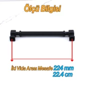Talas 224 mm Çizgili SİYAH Metal Kulp Mobilya Çekmece Mutfak Dolabı Dolap Kulpları Kulb 22.4 cm - 3