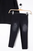 Siyah Fermuar Yakalı Sweatshirt ve Jean Pantolonlu Erkek Çocuk Takım 20107 - 5