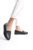Kadın Önü Delikli Desenli Düz Loafer Comfort Taban Tam Kalıp Günlük Ayakkabı - 1