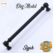 Talas 224 mm Düz SİYAH Metal Kulp Mobilya Çekmece Mutfak Dolabı Dolap Kulpları Kulb 22.4 cm - 1