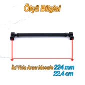 Talas 224 mm Düz SİYAH Metal Kulp Mobilya Çekmece Mutfak Dolabı Dolap Kulpları Kulb 22.4 cm - 3