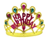 Altın Renk Happy Birthday Yazılı Doğum Günü Tacı 60 Cm - 1