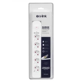 S-LINK SPG501S, 5 Soket, Akim Korumali Priz, 1.5Mt Kablo, 750 Joule Beyaz %100 Bakir - 4