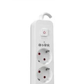 S-LINK SPG501S, 5 Soket, Akim Korumali Priz, 1.5Mt Kablo, 750 Joule Beyaz %100 Bakir - 3