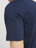 Jack Jones Erkek Pamuklu Lacivert Bisiklet Yaka Tişört 12256774 - 5