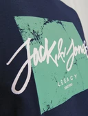 Jack Jones Erkek Pamuklu Lacivert Bisiklet Yaka Tişört 12256774 - 4