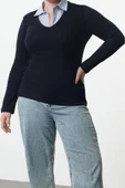Stil Kadın Süprem Bluz Regular Örme Regular Kalıp Büyük Beden - 1