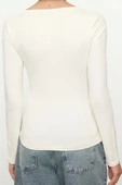 Stil Kadın Pamuklu Fit İnce Bluz Regular Örme Slim Kalıp - 3