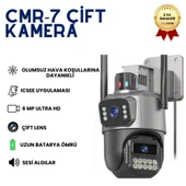 CMR7 Çift Kameralı Mini Kamera | Full HD Çift Açı Kayıt | Type-C Uyumlu Kompakt Vlog & Güvenlik Kamerası thumbnail 1