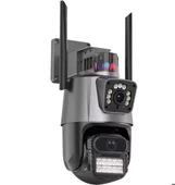 2 Kameralı Alarmlı Dış Mekan Uyumlu Sensörlü Güvenlik Kamerası Çift Antenli li - 1