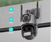 CMR 50 Çift Kameralı 8MP IP66 Su Geçirmez Dış Mekan Uyumlu Alarmlı Telefon Uygulamalı Güvenlik Kamerası thumbnail 1