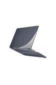 Apple Macbook Air 13.6'' M2-m3 Çip 2022/2024 A2681 A3113 Uyumlu Simli Şeffaf Koruyucu Kapak Parlak  Siyah Şeffaf - 1