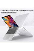 Apple Macbook Air 13.6'' M2-m3 Çip 2022/2024 A2681 A3113 Uyumlu Simli Şeffaf Koruyucu Kapak Parlak  Simli Şeffaf thumbnail 4