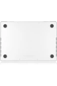 Apple Macbook Air 13.6'' M2-m3 Çip 2022/2024 A2681 A3113 Uyumlu Simli Şeffaf Koruyucu Kapak Parlak  Karbon Beyaz - 4