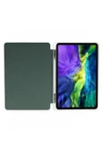 Samsung Galaxy Tab A9 Plus 11 Inç Uyumlu Kılıf Kalem Bölmeli Arkası Silikon Kapak Kılıf Sm-x210  KOYU YEŞİL - 3