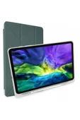 Samsung Galaxy Tab A9 Plus 11 Inç Uyumlu Kılıf Kalem Bölmeli Arkası Silikon Kapak Kılıf Sm-x210  KOYU YEŞİL - 4
