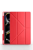 Ipad Pro 11 Inç 2024 M4 Kılıf Kalem Şarj Bölmeli Stadlı Uyku Modlu Arkası Silikon Akıllı Case  Kırmızı - 1