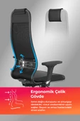 Ergolife SynchroSit 10 Ergonomik Deri ve Fileli Ofis - Yönetici Koltuğu / Çalışma Sandalyesi - 1D1.D.1.333 - 2