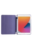 Apple iPad Pro 11'' inç m1-M2 çip 2022 / 2021 Uyumlu Silikon Kalemlikli Silikon Sarj Bölmeli Kılıf  Mor - 3