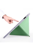 Apple iPad Pro 11'' inç m1-M2 çip 2022 / 2021 Uyumlu Silikon Kalemlikli Silikon Sarj Bölmeli Kılıf  Açık Yeşil - 2