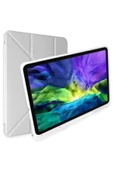 Samsung Galaxy Tab S9 Fe Plus 12.4 Uymlu Standlı Kalem Bölmeli Akıllı Kılıf  GRİ - 4