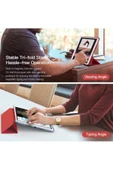 Apple Ipad 5. 6. Nesil 2017 2018 9.7" Inc Kılıf Smart Cover Katlanabilir Standlı Akıllı Kapak  Kırmızı - 3