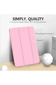 Apple Ipad 5. 6. Nesil 2017 2018 9.7" Inc Kılıf Smart Cover Katlanabilir Standlı Akıllı Kapak  Açık Pembe - 4