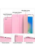 Apple Ipad 5. 6. Nesil 2017 2018 9.7" Inc Kılıf Smart Cover Katlanabilir Standlı Akıllı Kapak  Açık Pembe - 2