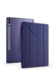 Samsung Galaxy Tab S9 Fe Plus 12.4 Uymlu Standlı Kalem Bölmeli Akıllı Kılıf  LACİVERT - 1