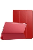 Apple Ipad 5. 6. Nesil 2017 2018 9.7" Inc Kılıf Smart Cover Katlanabilir Standlı Akıllı Kapak  Kırmızı - 1