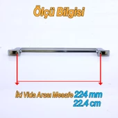 Mostar 224 mm Krom Gümüş Renk Metal Kulp Mobilya Çekmece Mutfak Dolabı Dolap Kulpları Kulb 22.4 cm thumbnail 3