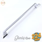 Mostar 224 mm Krom Gümüş Renk Metal Kulp Mobilya Çekmece Mutfak Dolabı Dolap Kulpları Kulb 22.4 cm thumbnail 1