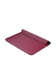 Macbook Pro Air 13 M1-m2 2020/2022 A2179-a2337-a2338-a2251-a2159-a1989-a1708 Deri Mıknatıslı Çanta  Mürdüm - 3