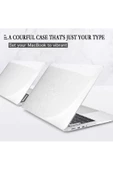 Macbook Air 13.3 Inç M1 Çip Uyumlu A2337 A2179 A1932 Simli Şeffaf Siyah Koruyucu Kılıf Crystal Star  Star Şeffaf - 3