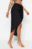 Moda Regular Düz Desen Plaj Maxi Boy Midi Dokuma Püsküllü Etek - 3